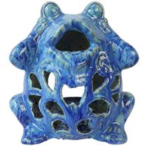 Lanterna De Sapo Em Cerâmica Azul - Dy0034