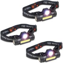 Lanterna De Testa Cabeça Farolete Recarregável Led - 3 Unid. Lanterna De Testa Cabeça Farolete Recarregável Led - 3 Unid.