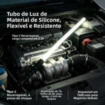 Lanterna De Trabalho LED Flexível Recarregável Em Silicone Com 3 Modos, Lâmpada De Inspeção Portátil Lanterna De Trabalho LED Flexível Recarregável Em Silicone Com 3 Modos, Lâmpada De Inspeção Portátil