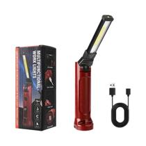 Lanterna De Trabalho LED Recarregável Portátil Com Ímã, Lanterna COB Para Camping, Holofote