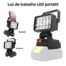 Lanterna De Trabalho Portátil LED 18V Makita Com Bateria De Íon De Lítio E 15 LEDs