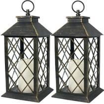 Lanterna de vela Bright Zeal Vintage 13,5 cm com vela LED x2 Lanterna de vela Bright Zeal Vintage 13,5 cm com vela LED x2