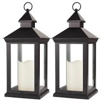 Lanterna de vela decorativa Bright Zeal, pacote com 2 unidades, 14 pretas Lanterna de vela decorativa Bright Zeal, pacote com 2 unidades, 14 pretas