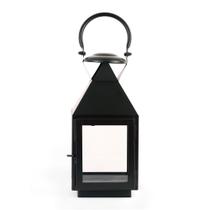 Lanterna de vela Koehler 15219 Revere preta 28,5 cm de vidro e ferro