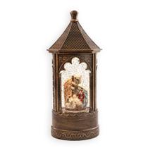 Lanterna decor natalina com agua presepio e led 29cm - Cromus Lanterna decor natalina com agua presepio e led 29cm - Cromus