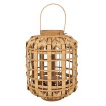 Lanterna decorativa em bambu cor natural 37cm - BTC