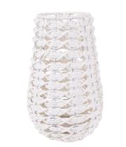 LANTERNA DECORATIVA EM FIBRA BRANCO 34 cm