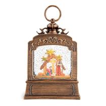 Lanterna Decorativa em Metal Presepio Natal c/Led 24cm