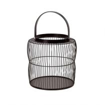 Lanterna Decorativa Em Metal Preto 23X22 Cm - D'Rossi Lanterna Decorativa Em Metal Preto 23X22 Cm - D'Rossi