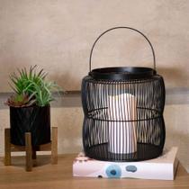 Lanterna Decorativa Em Metal Preto 23x22 Cm F04 - D'Rossi