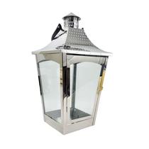 Lanterna Decorativa Marroquina Prata Inox 50X26Cm G