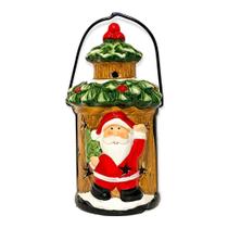 Lanterna decorativa noel em ceramica c/led