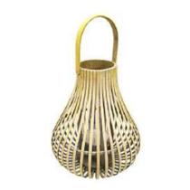 Lanterna Decorativa Rattan c Alça Fino Acabamento Vertical