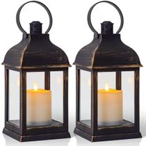 Lanterna decorativa Yongmao Vintage LED Flickering Candle, pacote com 2 Lanterna decorativa Yongmao Vintage LED Flickering Candle, pacote com 2
