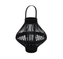 Lanterna Decorativo Rattan Preto Fino Acabamento Lanterna Decorativo Rattan Preto Fino Acabamento