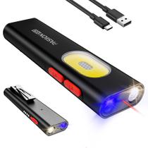 Lanterna EDC Recarregável De 1000 Lumens Com 11 Modos, Luz LED De Bolso Com Laser UV Vermelho