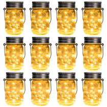 Lanterna elétrica GIGALUMI Solar Mason Jar Lights, pacote com 12 Lanterna elétrica GIGALUMI Solar Mason Jar Lights, pacote com 12