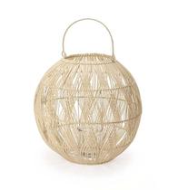 Lanterna em rattan redonda decorativa g