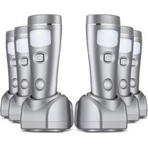 Lanterna Enhon 4 em 1 LED recarregável, pacote com 6 unidades, prata