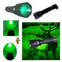 Lanterna Especial Luz Verde Para Pesca Caça Trilha Camping Recarregavel Bivolt