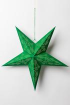 Lanterna Estrela de Papel Verde com Pontos, 61 cm, 5 Pontas Lanterna Estrela de Papel Verde com Pontos, 61 cm, 5 Pontas