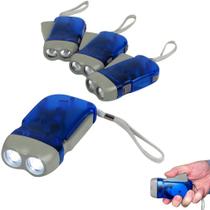 Lanterna Evelots Hand Crank Emergency com LED duplo, pacote com 4 unidades