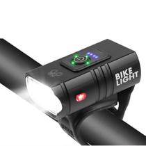 Lanterna Farol de Bike com Led T6 Potente Recarregável 6 modos de Iluminação - Ecooda