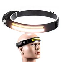 Lanterna Farol de Cabeça Led Prova D'água Bateria de Lítio 1200mAh Embutida Recarregável