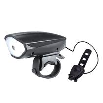 Lanterna Farol LED Bike Recarregável USB Buzina 140db Black - Atmx