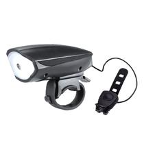 Lanterna Farol LED Bike Recarregável USB Buzina 140db Black