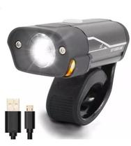 Lanterna farol para bike mtb e speed led T6 L2 usb 350l real com pisca laranja laterais