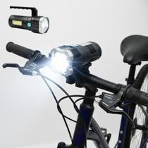 Lanterna farol recarregável para bicicleta com cabo usb alta potência