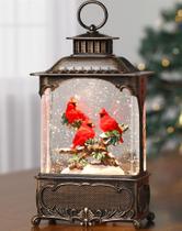 Lanterna Globo de Neve Gorrzai Cardinal Lighted Musical 26x11x7 cm