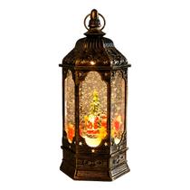 Lanterna Globo de Neve Musical LED Natal Vintage