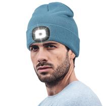 Lanterna Hatlight LED Beanie USB Recarregável Azul