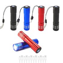 Lanterna Hilngav, pacote com 6 LED, alumínio, USB, recarregável