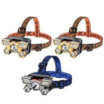 Lanterna Holofote De Cabeça 5 LED Super Brilhante À Prova D 'Água USB Recarregável 4 modos