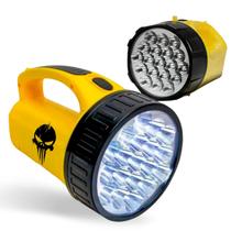 Lanterna Holofote Farol 19 LED Com Alça Amarela de Caveira - DP. LED LIGHT