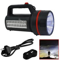 Lanterna Holofote LED De Mão 100W + 24SMD Super Potente Bateria Recarregável Bivolt DP7332A Lanterna Holofote LED De Mão 100W + 24SMD Super Potente Bateria Recarregável Bivolt DP7332A