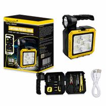 Lanterna Holofote Solar Portátil 15w Com Kit De Ferramentas Função Power Bank Qualidade Premium