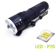 Lanterna Holofote Tática Led P70 Super Forte Com Zoom Ajustável - BM8504