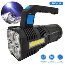Lanterna Iluminação Com Strob Luz Led Recarregável 800lm Mais Forte 20W - LT8934