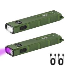Lanterna KYEKIO EDC, pacote com 2 LED UV recarregável, 9 modos