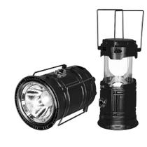 Lanterna Lampião 2 Estágios Solar Portátil 6 Led com Alça - Preto - LINK SKY