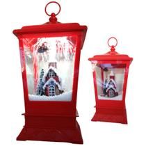 Lanterna Lampião Natalino Com Musical/Luz/Movimento C/6 Leds Bivolt USB 20,5x41cm - SALDÃO.
