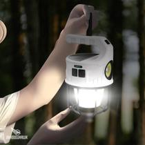 Lanterna Lampião Recarregável Solar Usb Farol Luminária Led Camping Pesca Trilha Sitio Roça Fazenda - ShadowHawk