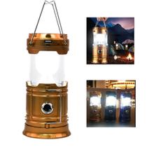 Lanterna Lampião Retro Solar Usb Recarregável 6 Leds De iluminação Bivolt Para Camping LEY2289