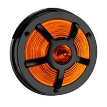 Lanterna Lateral Amarelo Com Proteçao Soquete Interno Aro Preto Lente Sl117
