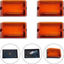 Lanterna Lateral Caminhão Carreta Bau Carretinha Completa Kit 4 Peças