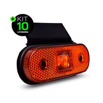 Lanterna Lateral Carreta Facchini LED Âmbar Laranja Bivolt 12V 24V com Suporte e Fio